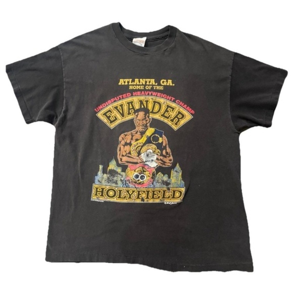 Vintage 1991 Evander Holyfield Undisputed Champ T- shirt XL Single Stitched